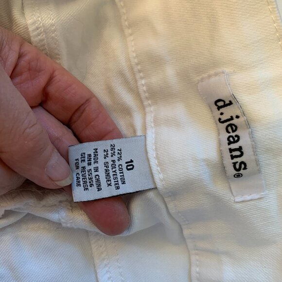 D Jeans White Denim Capri Cropped Jeans Sz 10 - Picture 5 of 5